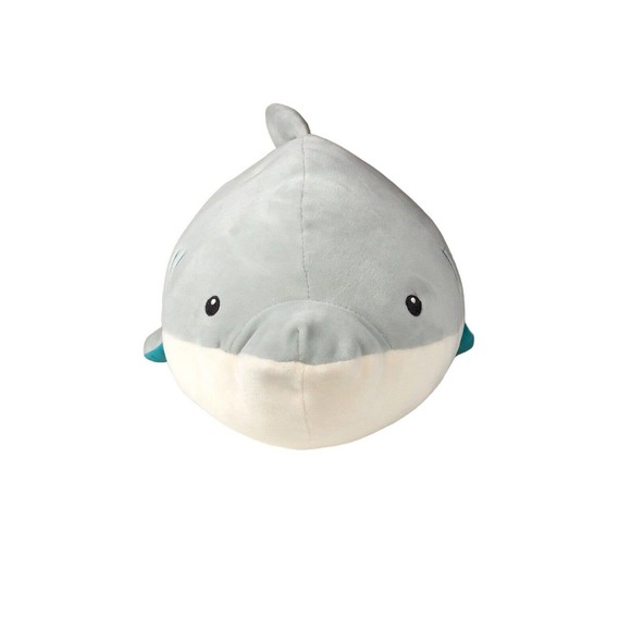 Saylor Shark Plush Gray Teal Stars Stuffed Animal B Toys By Battat Plushie Lovey - Picture 2 of 7